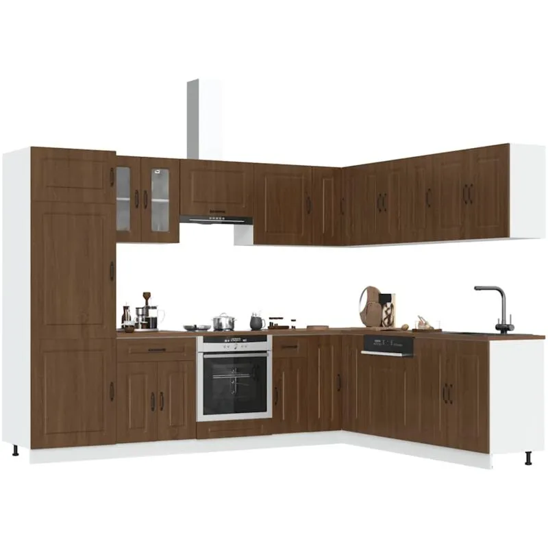 Vidaxl - Set Mobili da Cucina 14 pz Kalmar Rovere Marrone in Truciolato