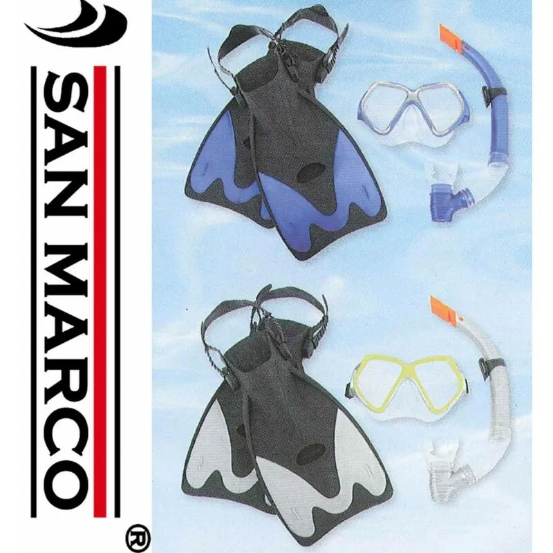  - Set per sub con Maschera pinne e boccaglio Grigio