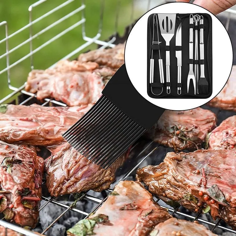 Set professionale di utensili per barbecue, 9 pz