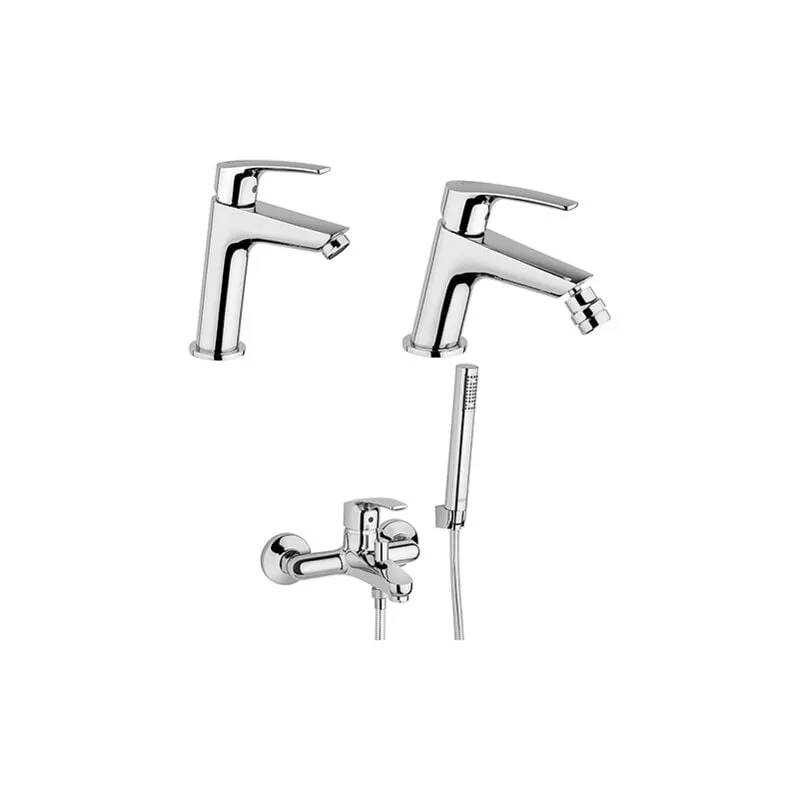 Set Rubinetti Jacuzzi per lavabo e bidet senza scarico e vasca serie Lucente cromato