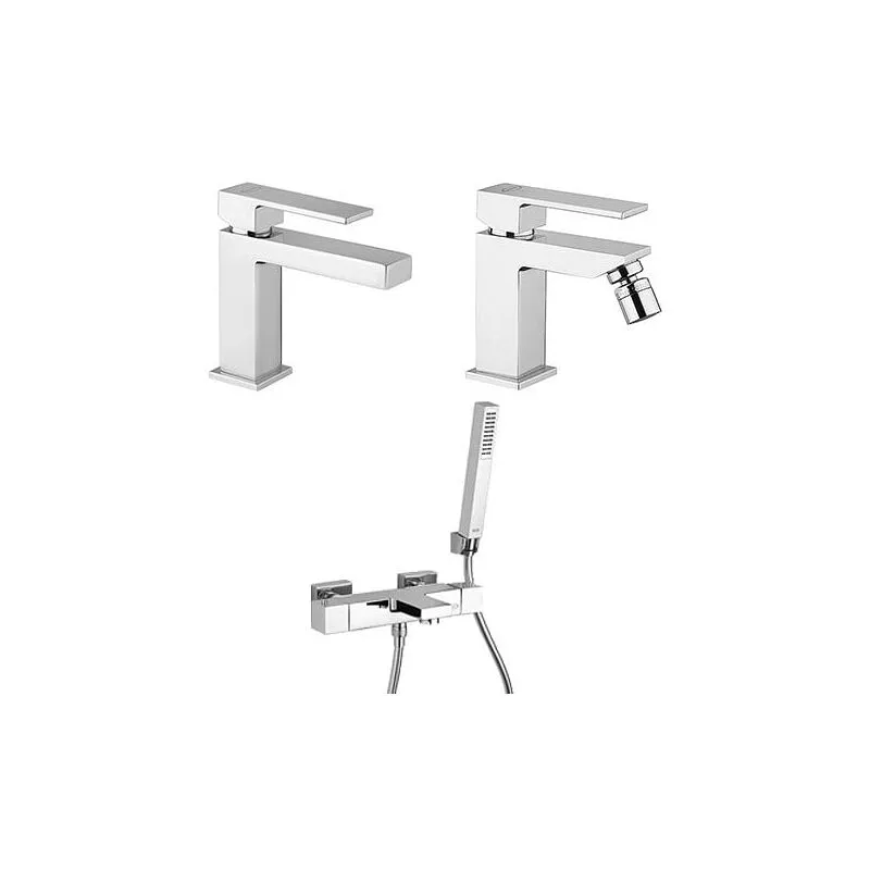 Set Rubinetti Jacuzzi per lavabo e bidet senza scarico e vasca serie Twinkle cromato