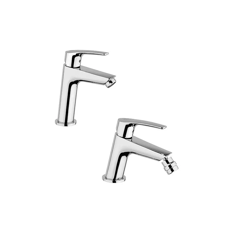 Set Rubinetti Jacuzzi per lavabo e bidet senza scarico serie Lucente cromato