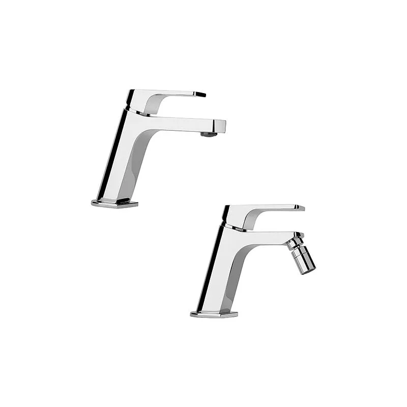 Set Rubinetti Jacuzzi per lavabo e bidet senza scarico serie Twilight cromato