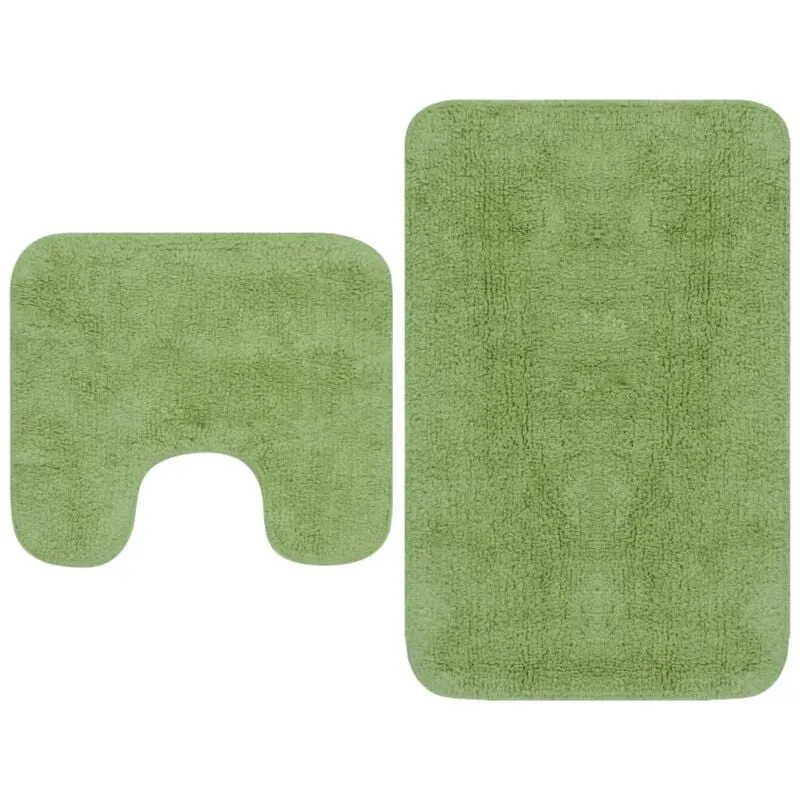 Set Tappetini per Bagno 2 pz in Tessuto Verde - Vidaxl