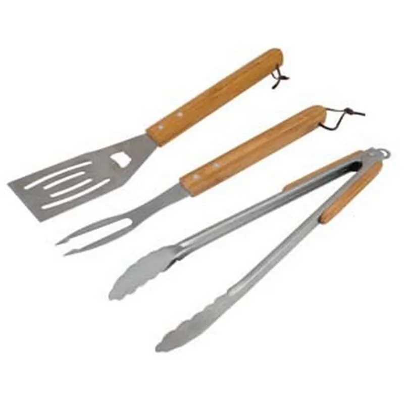 Set Utensili Per Barbecue Pz.3 Con Manici In Legno - Set Pz.3