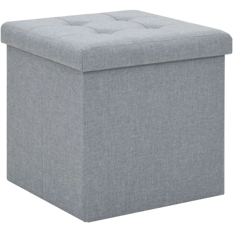 Vidaxl - Pouf Pieghevole con Contenitore Grigio Chiaro in Simil Lino 67370