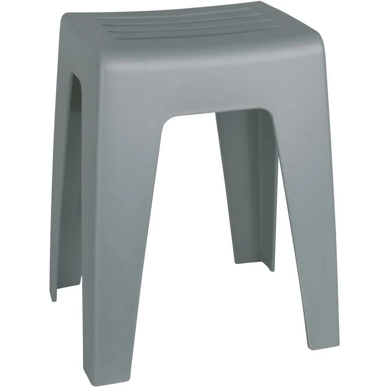 Sgabello Kumba per bagno, sgabello per doccia, in plastica, 38x47x32 cm, colore grigio - 