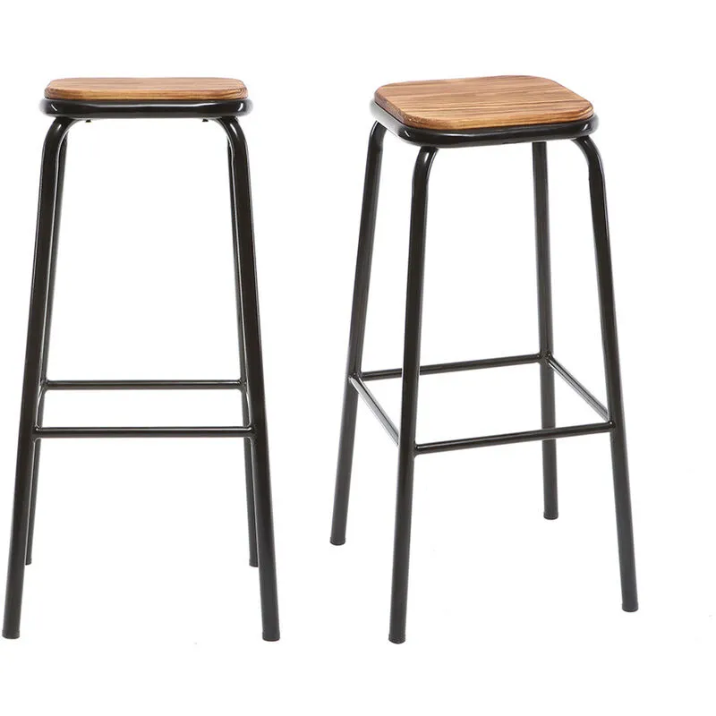 Miliboo - Set di 2 sgabelli da bar design nero H75cm memphis