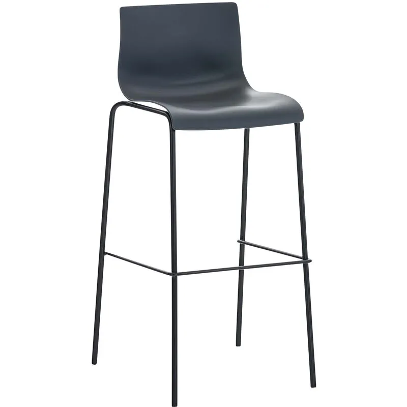 Sgabello moderno con struttura in metallo nero e seduta ergonomica vari colori colore : grigio