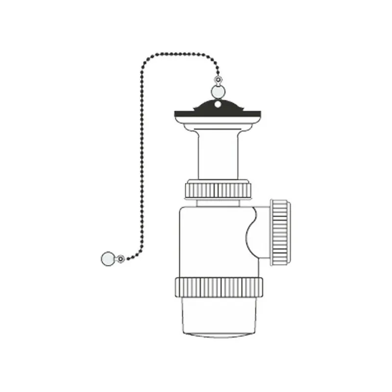 Sifone per bottiglia espandibile v70 1' 1/2' con catenella e coperchio