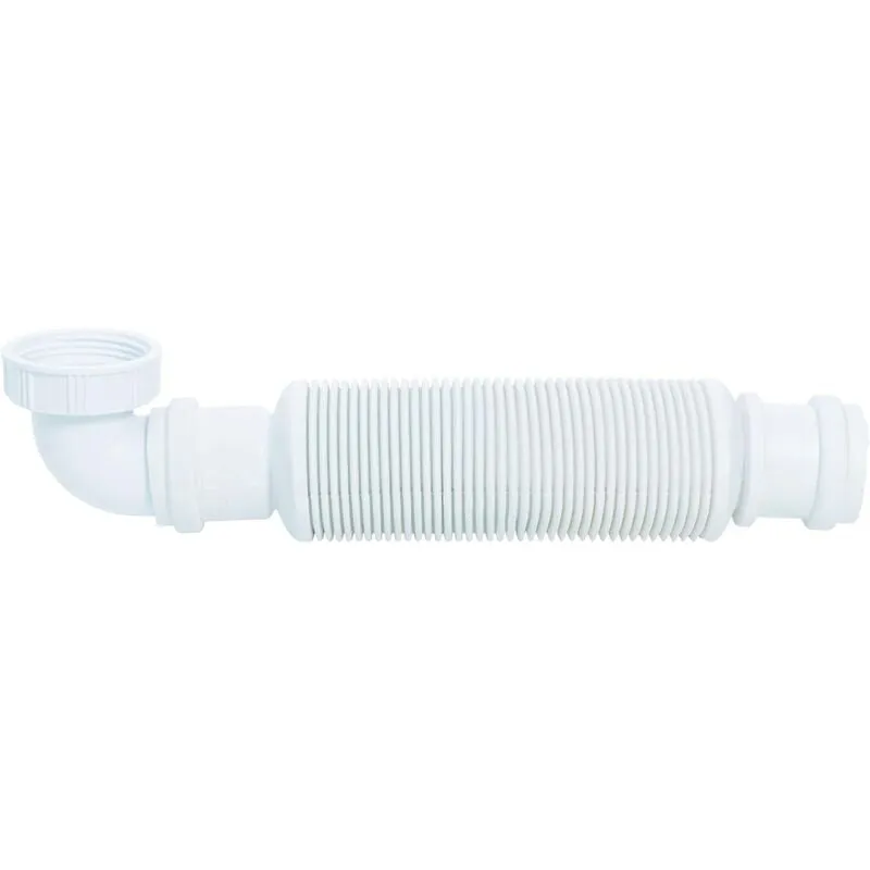 Sifone per lavabo salvaspazio in polipropilene D32, bianco, tubo di scarico 39,2 mm, pluviale antiriflesso 1,25 pollici