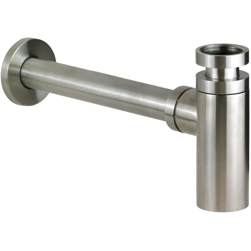 Sifone per lavabo modello tondo in acciaio AISI 316 Pollini Jessy Steel SI0000103AS Acciaio Inox