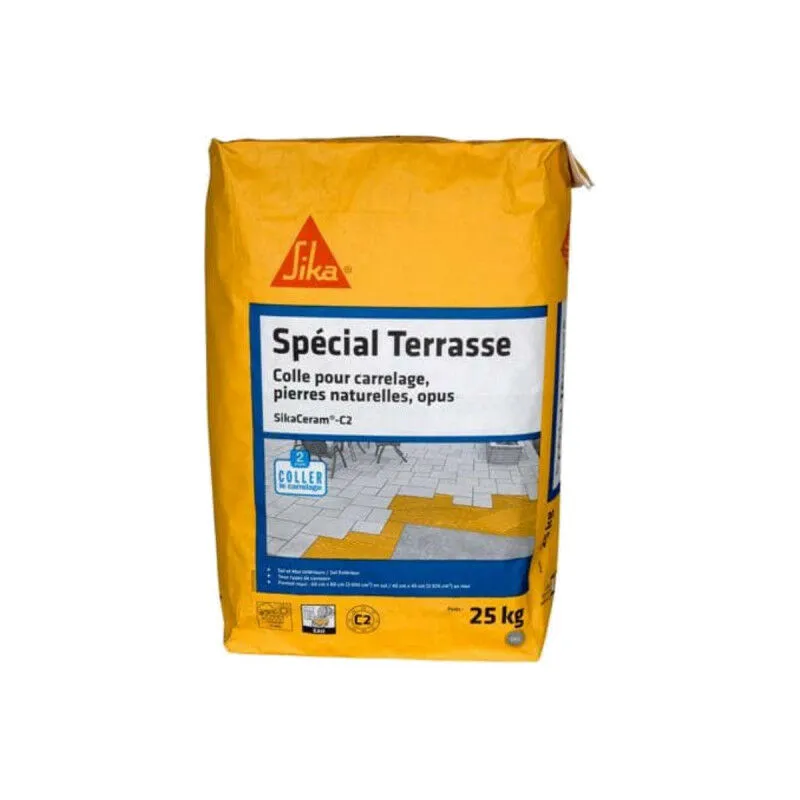 Sika - Adesivo per piastrelle da terrazza Ceram C2 - Grigio - 25kg - Gris