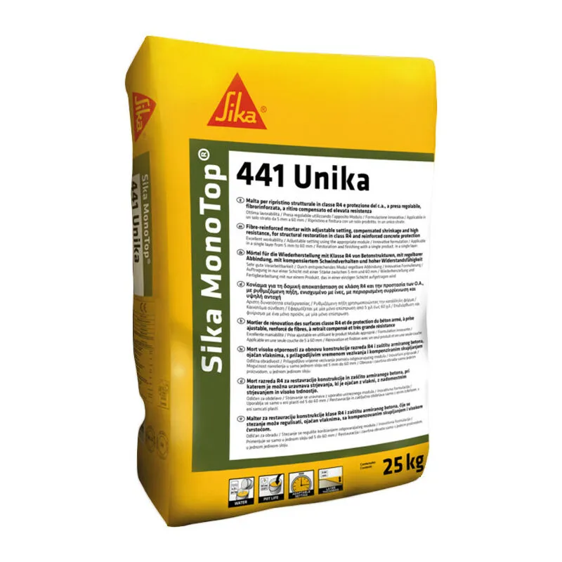 Sika - MONOTOP-441 unika - malta per ripristino strutturale 25KG protezione di armature e calcestruzzo a ritiro compensato