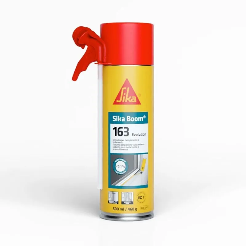 Boom-163 Evolution, Bianco - Schiuma poliuretanica - Per applicazione manuale - a basso contenuto di isocianati monometrici - Bomb 500ml - Sika