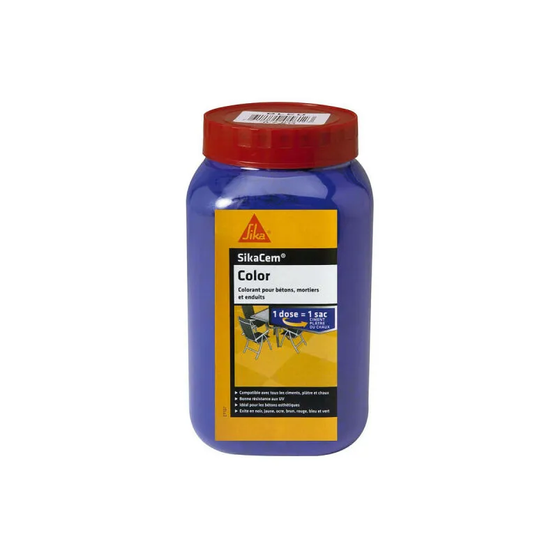 Sika - Cem Colore cemento, calce e intonaco in polvere - Blu - 700g - Bleu