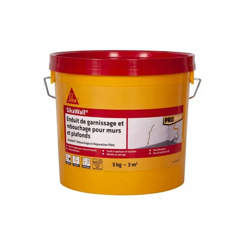 Wall Riempimento di intonaco Riempimento e riparazione di pareti e soffitti - 5Kg - Sika