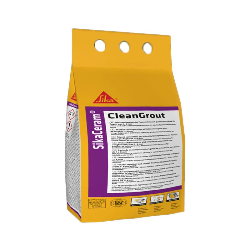 Sika - ceram cleangrout - stucco cementizio 5KG colore grigio per fughe da 1 a 8 millimetri a parete e a pavimento