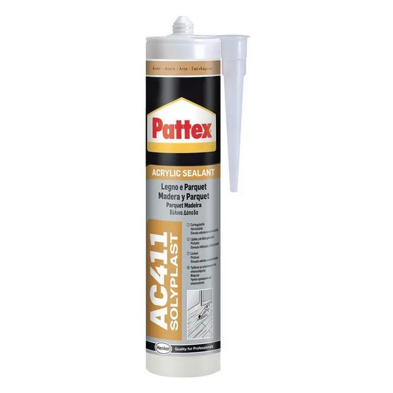 Henkel - silicone acrilico pattex per legno e parquet AC411 ml. 300 - mogano