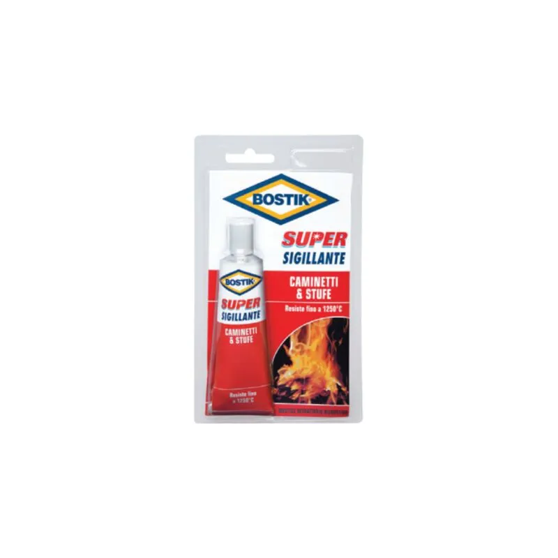 Bostik mastice super sigillante 100 gr riempitivi a base di vetro solubile colla caminetti stufe alte temperature