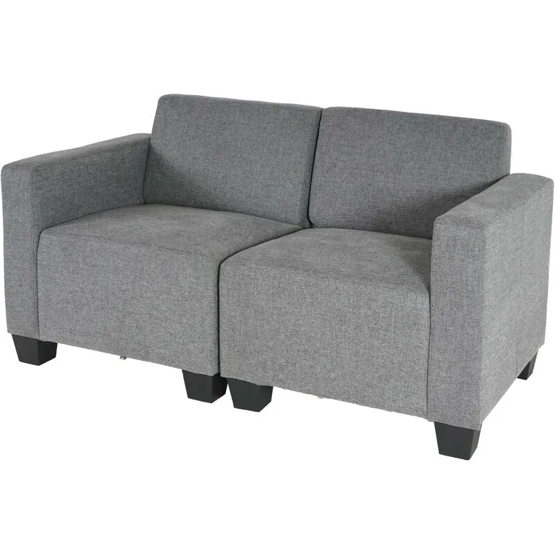 Mendler - Salotto modulare componibile lounge moderno Lione N71 tessuto divano 2 posti grigio - grey