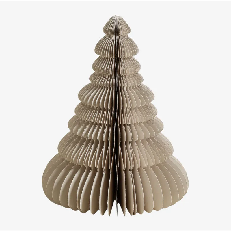  Albero di Natale di carta Noelle Beige Lino ↑24 cm