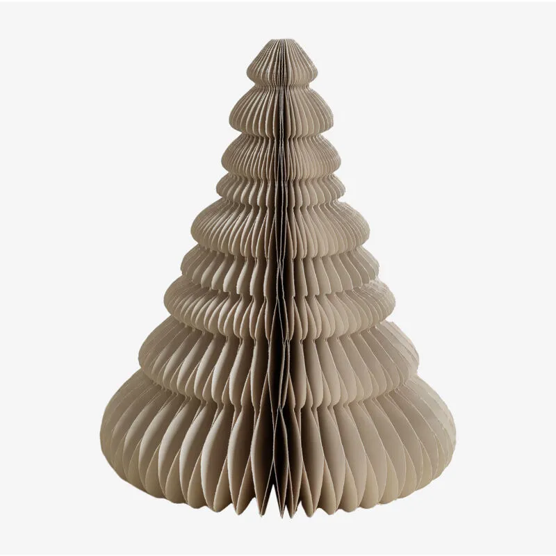 Albero di Natale di carta Noelle Beige Lino ↑31 cm - Beige Lino ↑31 cm - Sklum