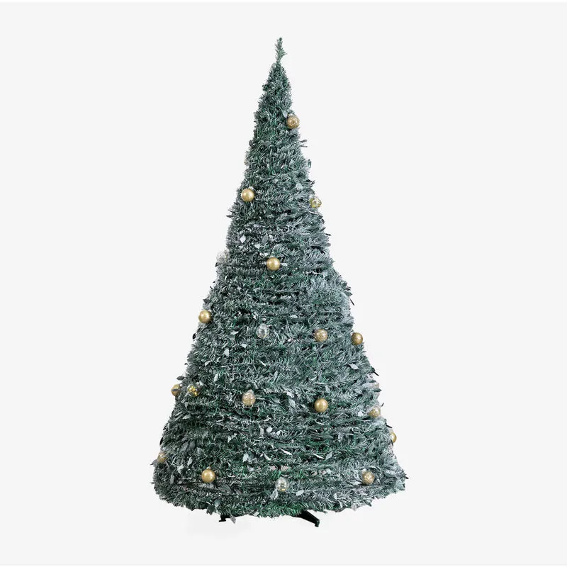 Sklum - Taimy Albero di Natale pieghevole con luci a led Dorato ↑210 cm