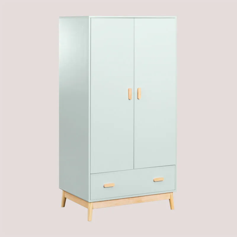 Armadio con Cassetto in mdf Tom Kids Celadon Mousse - Sklum