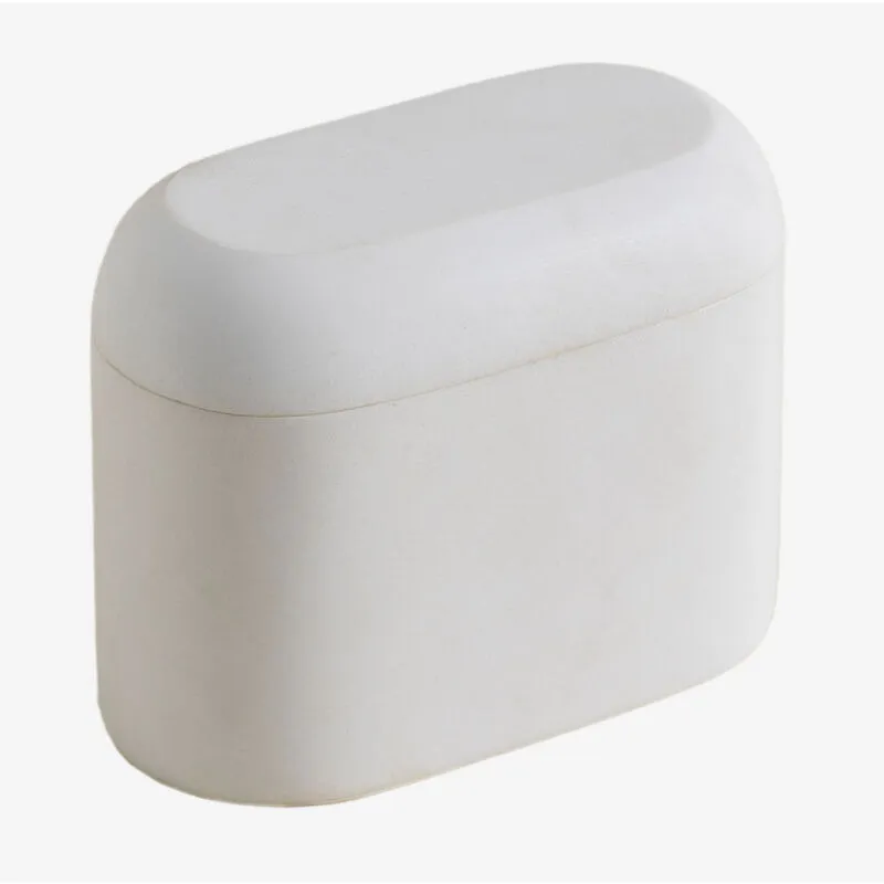 Sklum - Barattolo con coperchio per bagno Veranne Bianco - Bianco