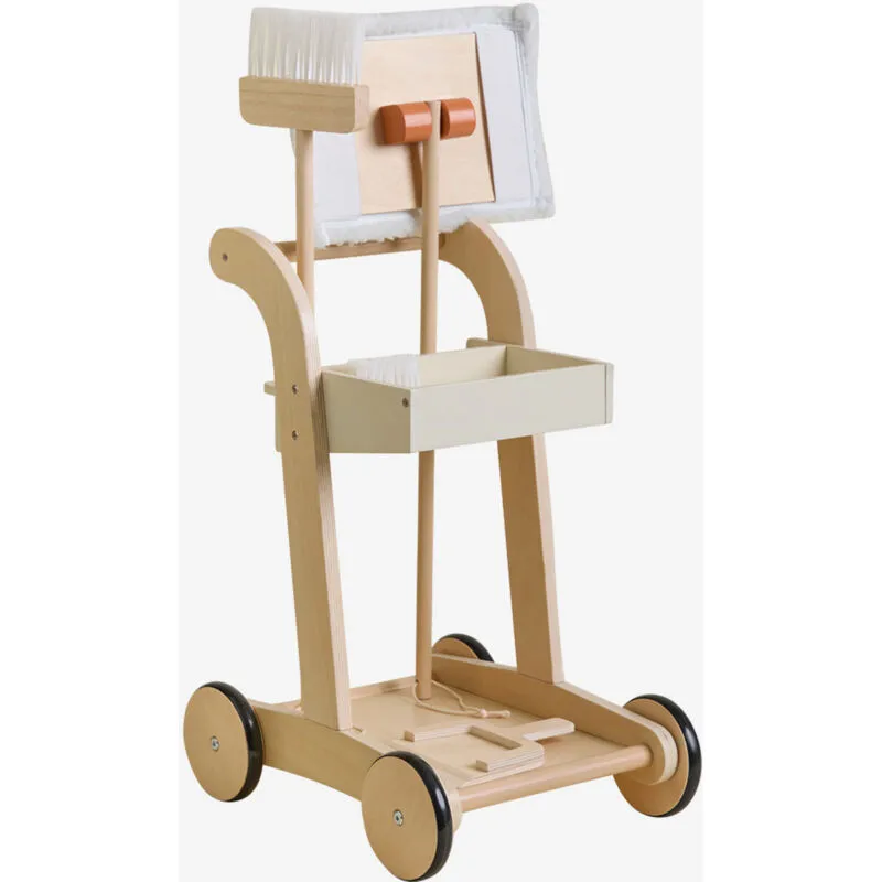 Carrello per la pulizia in legno per bambini Ashley Marrone Legno Naturale - Sklum