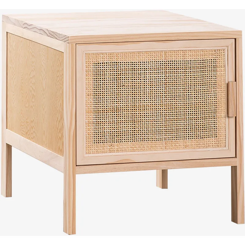 Comodino in rattan e legno Reyna Natural Kids Marrone Legno Naturale - Sklum