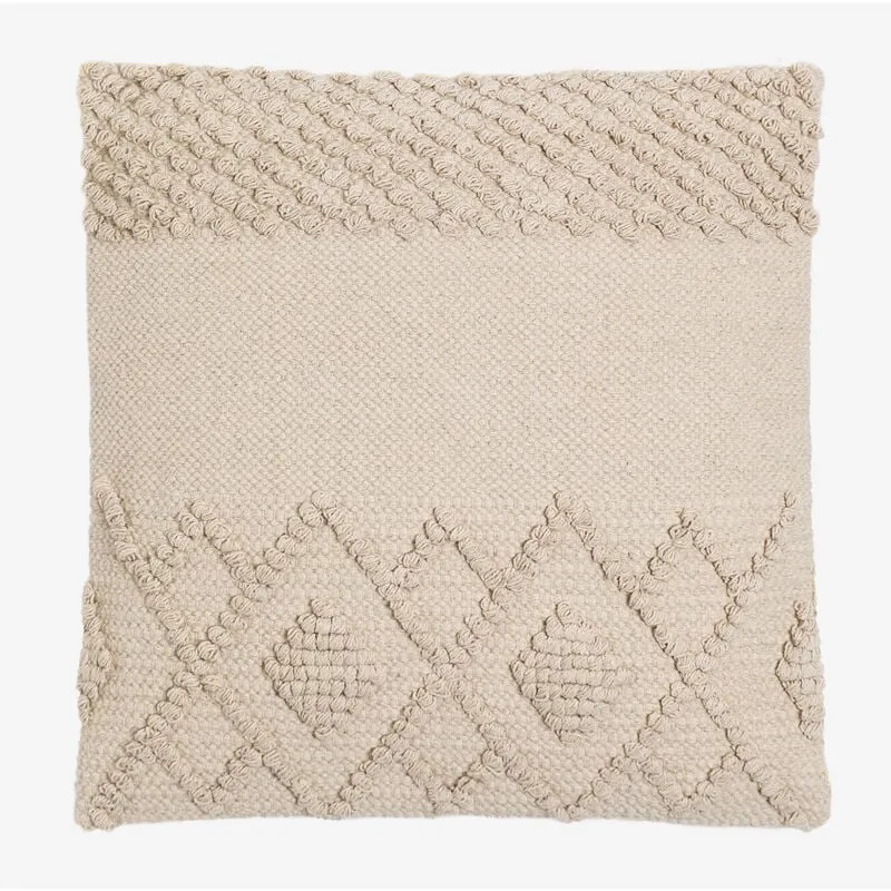 Sklum - Cuscino quadrato in cotone (50x50 cm) Gubby Beige Lino