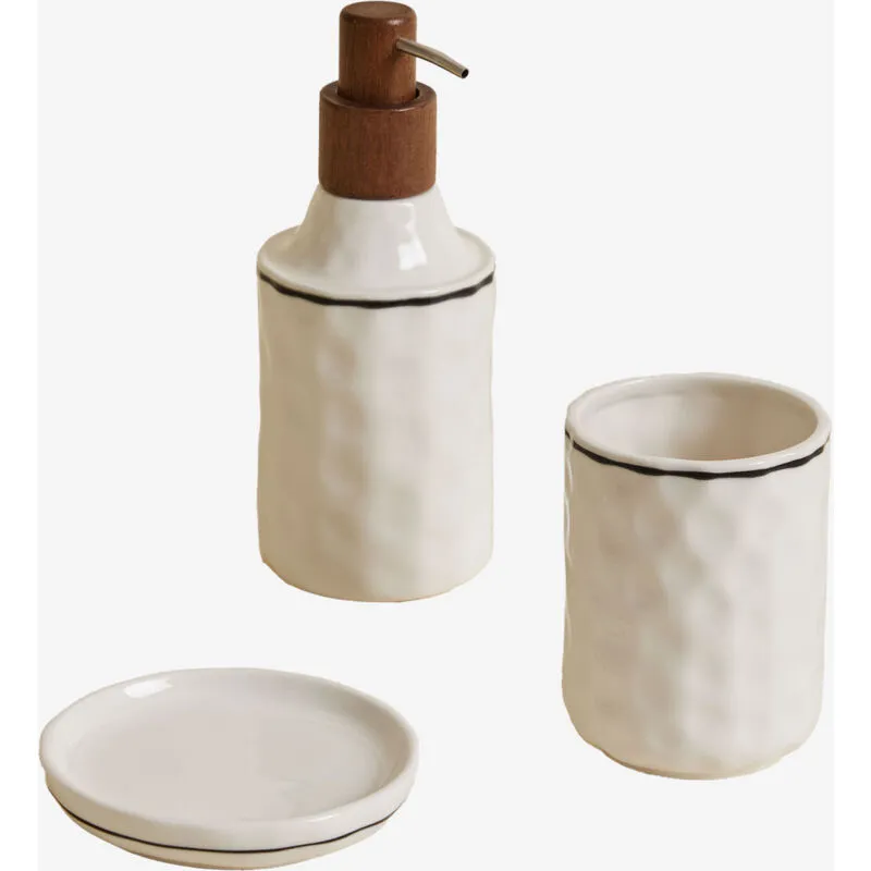 Set da bagno in gres Arauzo Bianco Antico - Sklum