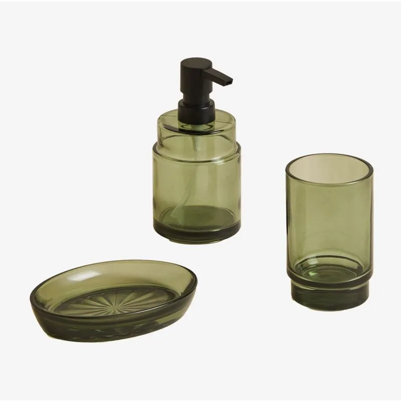 Set da bagno in vetro Helmont Verde Jungle - Sklum