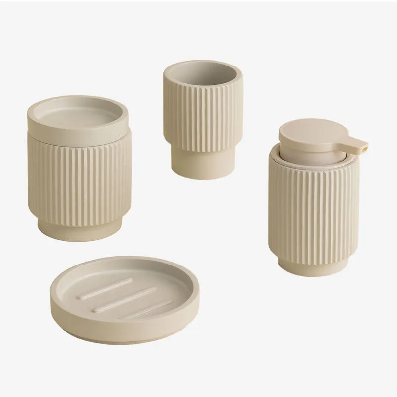 Set da bagno Yiriel Beige Crema - Beige Crema - Sklum