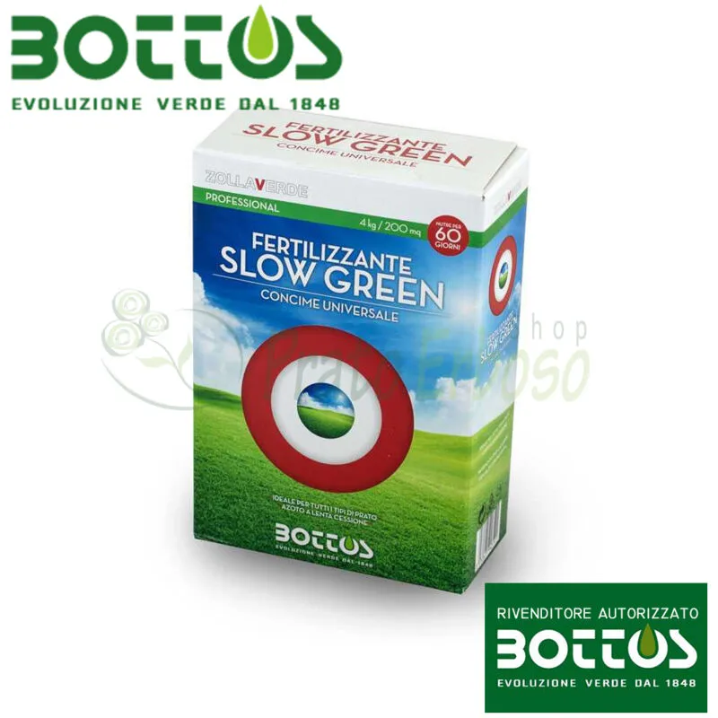 Slow Green 18-6-12 + 2 MgO - Fertilizzante per prato da 4 Kg