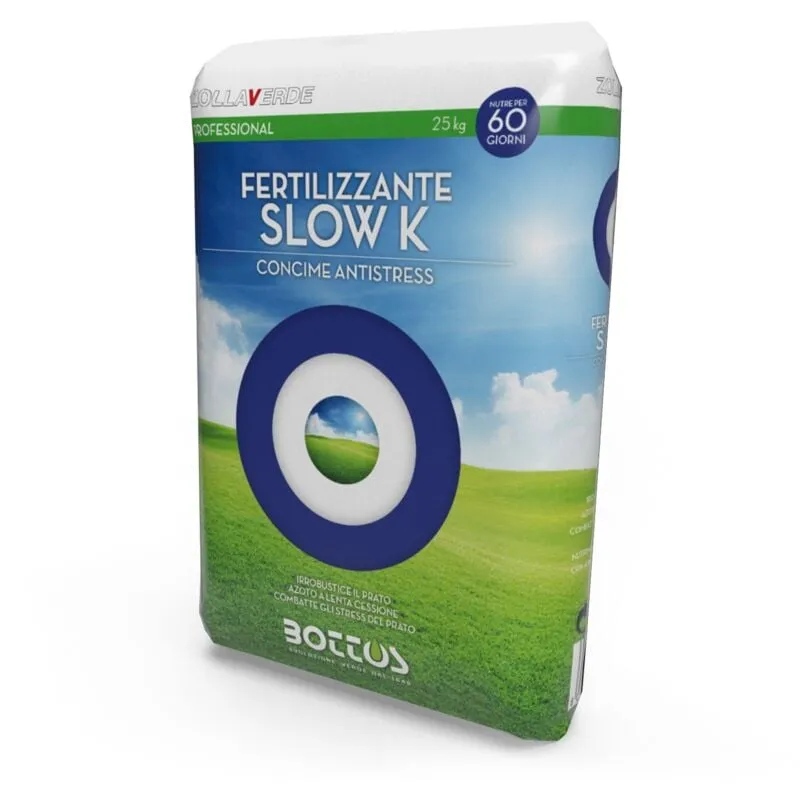 Slow k 13-5-20 + 2 MgO - Fertilizzante per prato da 25 Kg