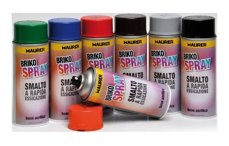 Maurer - Smalto Acrilato Briko Spray 400 ml Nero Opaco Ral9005 conf. 6 Pz