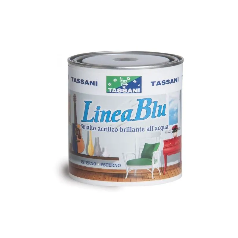 Smalto acrilico all'acqua bianco brillante lucido linea blu Tassani 2.5 lt