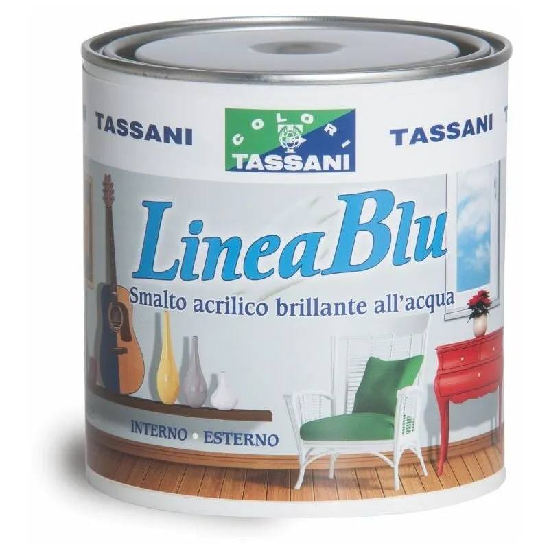 Linea Blu Smalto Acrilico all'acqua Brillante 750 ml - Tassani