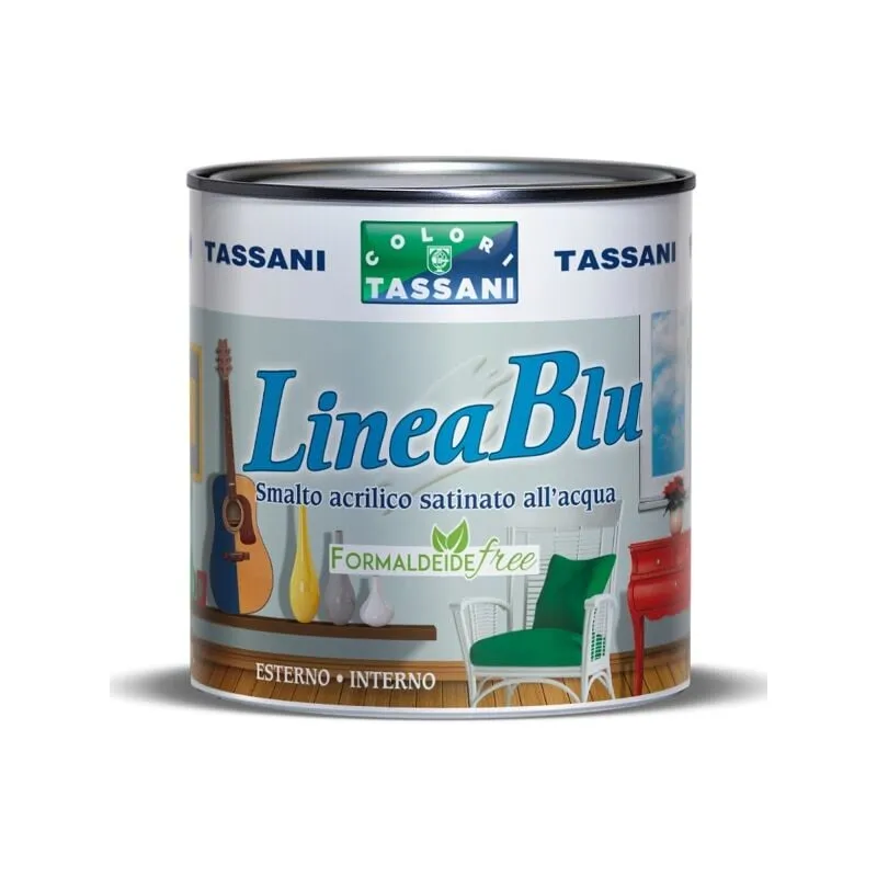 Tassani - smalto acrilico all'acqua bianco satinato linea blu 2.5 lt