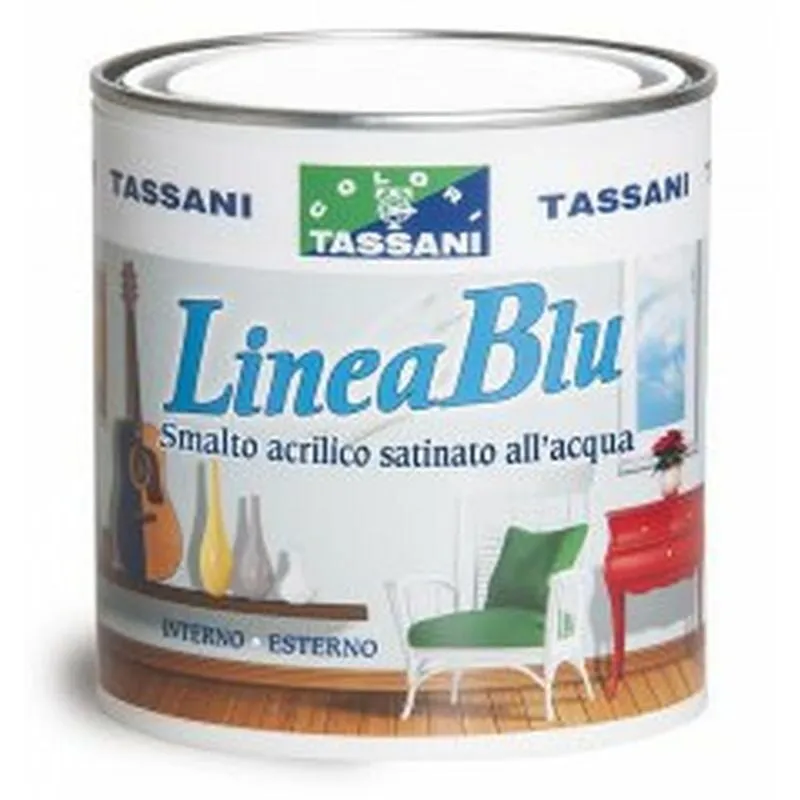 Linea Blu Smalto Acrilico All'Acqua 750ml Bianco Satinato - Tassani