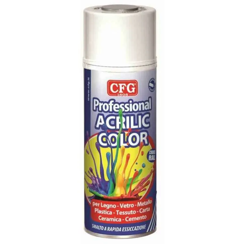 Cfg spray 400 ml di smalto acrilico professionale a rapida essiccazione colore bianco elettro sc9010