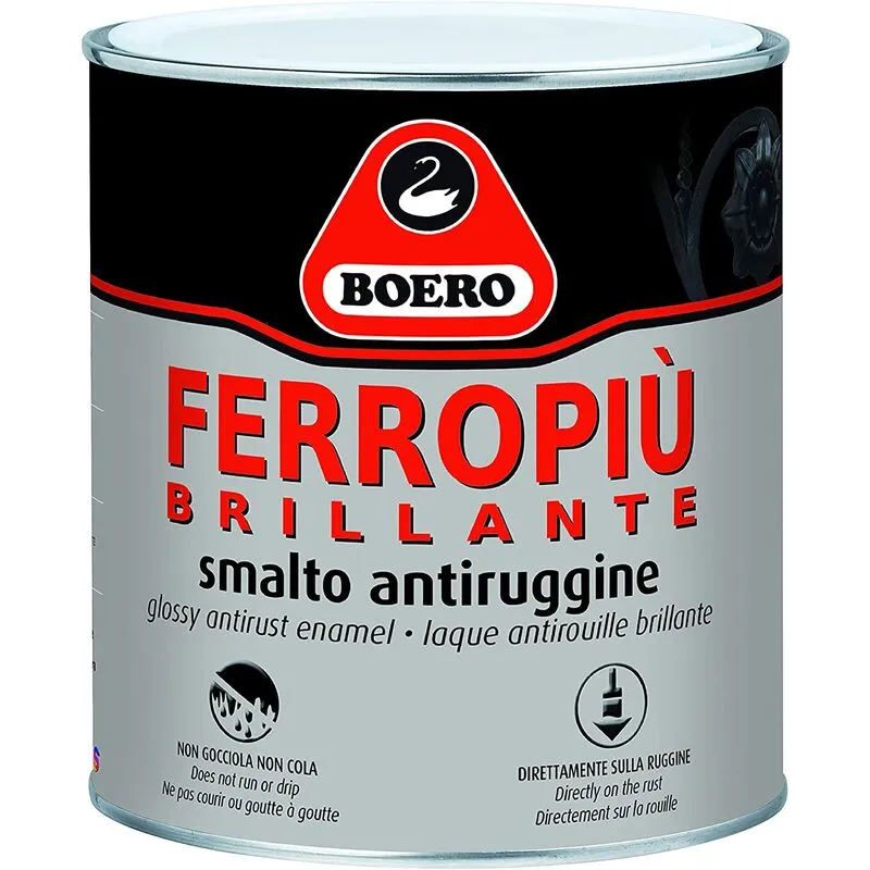 Boero - smalto antiruggine ferropiu' brillante ml 750 : nero grafite