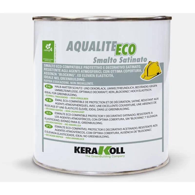 Kerakoll - Smalto bianco satinato eco-compatibile aqualite eco 2,5 lt