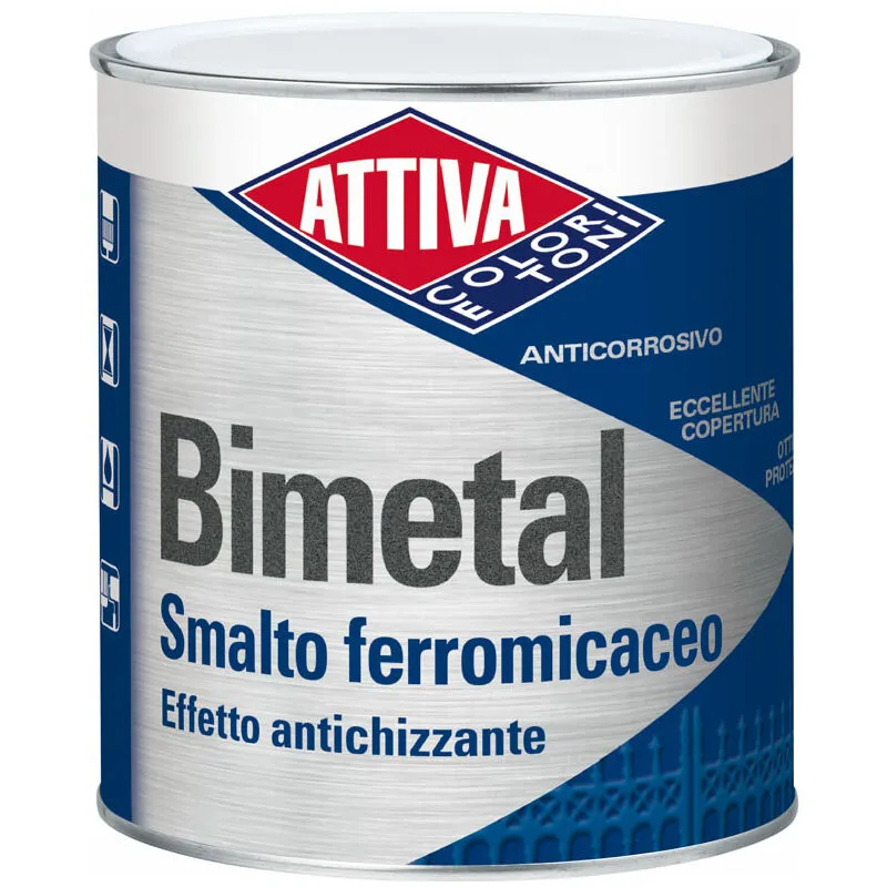 Smalto anticorrosivo effetto antichizzato bimetal grigio naturale 11 lt.0,75 Grana media