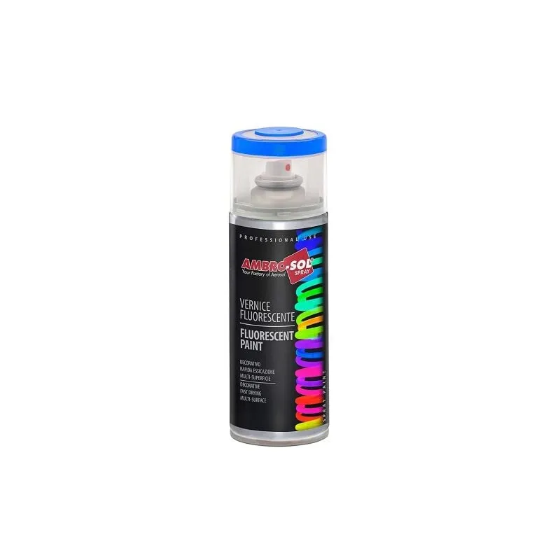 Ambro-sol - Smalto Vernice Bomboletta spray Finiture Speciali Fluorescenti Fluo 400 ml ambrosol Blu Fluo - Blu Fluo