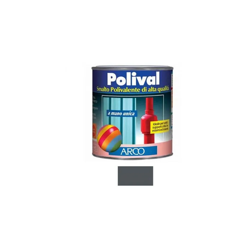 Arco - smalto mano unica senza fondo polival per plastica vetro lamiera LT.0,75 Grigio Antracite