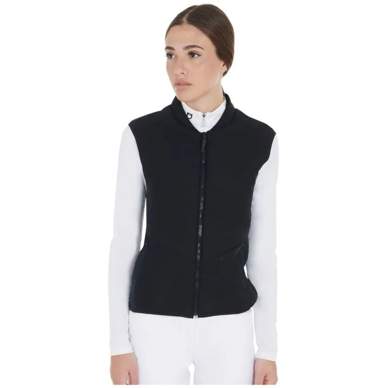 Equestro - Smanicato donna slim fit in pile e tessuto tecnico con leggera imbottitura: xl, Nero